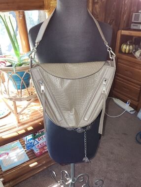 Leather Vince Cumoto V- Shape Bag